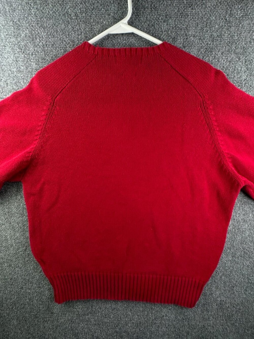 VTG Polo Ralph Lauren Red Knit Sweater Cotton Large Pullover Crew Neck Adult - Picture 10 of 10